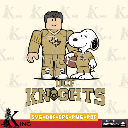 UCF Knights Roblox & Snoopy Football SVG file , NCAA Cricut,  File cut , Digital Download , PDF File