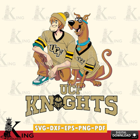 Custom design featuring UCF Knights Shaggy and Scooby Doo football, a crafting file for iron-on transfer and vinyl decals.
