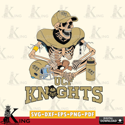 Beautiful illustration of a UCF Knights skeleton football player, digital download for Cricut Maker and paper crafts