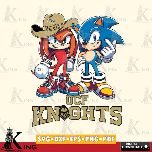 UCF Knights Sonic & Knuckles Football Mascot SVG file, Vector , Digital Download , PDF File , Instant Download