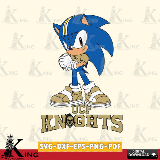Detailed illustration of a cute UCF Knights Sonic Football, high-quality vector for DIY scrapbooking and home decor