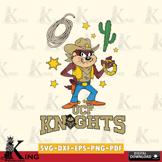 UCF Knights Taz Cowboy Western SVG file, Cut file  , Digital Download , Instant Download, Taz svg, NCAA svg
