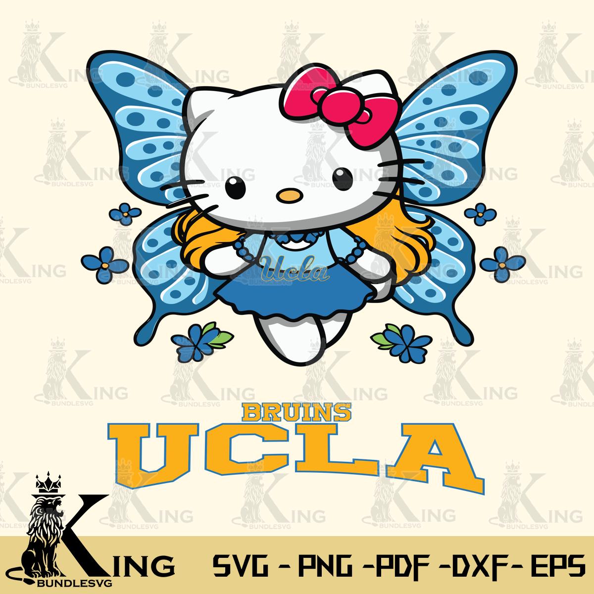 UCLA Bruins Butterfly Kitty Charm Svg Eps Dxf Png File, Digital Download