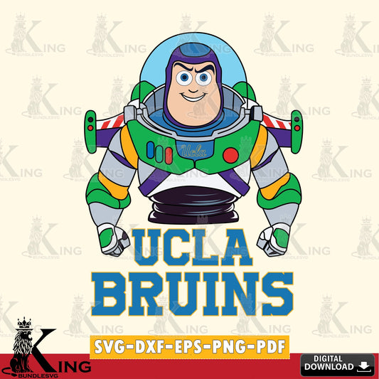 Digital clipart of UCLA Bruins Buzz Lightyear Football, a digital clipart compatible with laser engraving and cutting