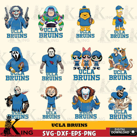 Huge collection of UCLA Bruins cartoon football NCAA bundle, a printable vector design for sublimation and crafts