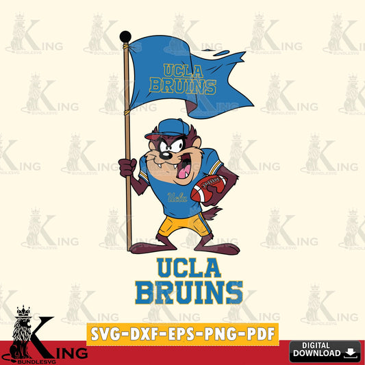 UCLA Bruins Football Taz Flag Art SVG file, Cut file  , Digital Download , Instant Download, Taz svg, NCAA svg