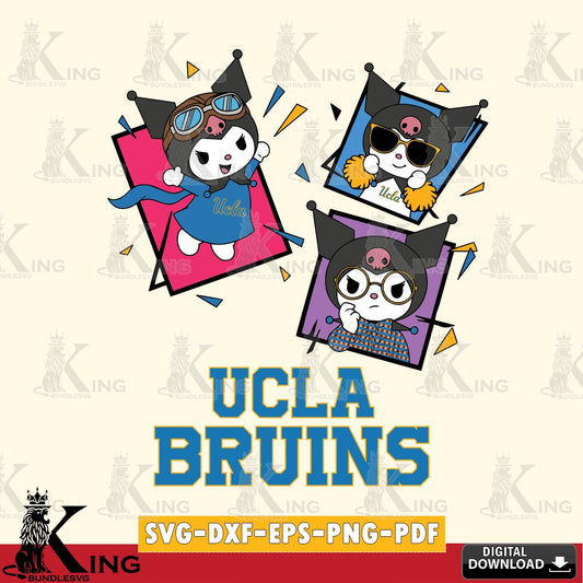 UCLA Bruins Kuromi Action Football SVG file, Cricut, Cut file  , Digital Download , Instant Download, Sanrio svg, Clipart