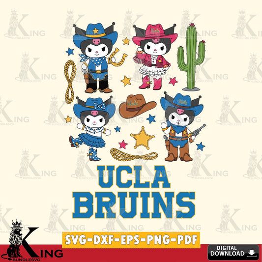 UCLA Bruins Kuromi Cowboy Western SVG file, Cricut, Cut file  , Digital Download , Instant Download, Sanrio svg, Clipart