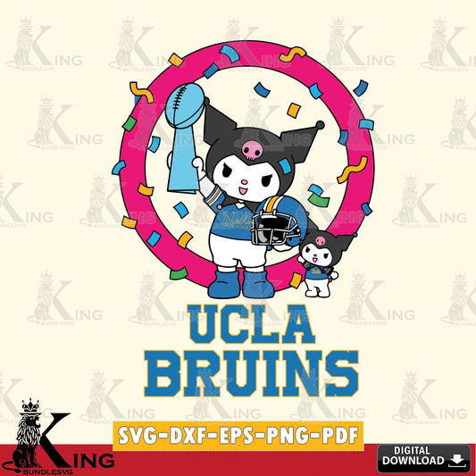 UCLA Bruins Kuromi Football Champion SVG file, Cricut, Cut file  , Digital Download , Instant Download, Sanrio svg, Clipart