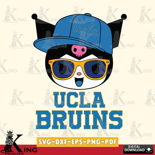 UCLA Bruins Kuromi Football Cool SVG file, Cricut, Cut file  , Digital Download , Instant Download, Sanrio svg, Clipart