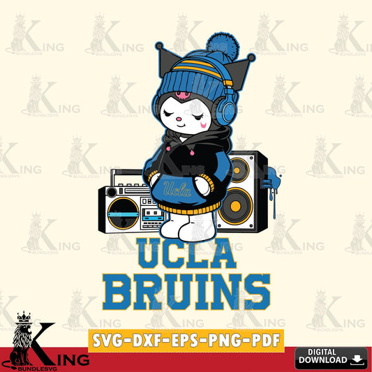 UCLA Bruins Kuromi Football Music SVG file, Cricut, Cut file  , Digital Download , Instant Download, Sanrio svg, Clipart