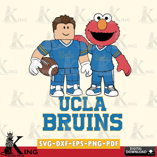 UCLA Bruins Roblox & Elmo Football SVG file , NCAA Cricut,  File cut , Digital Download , PDF File