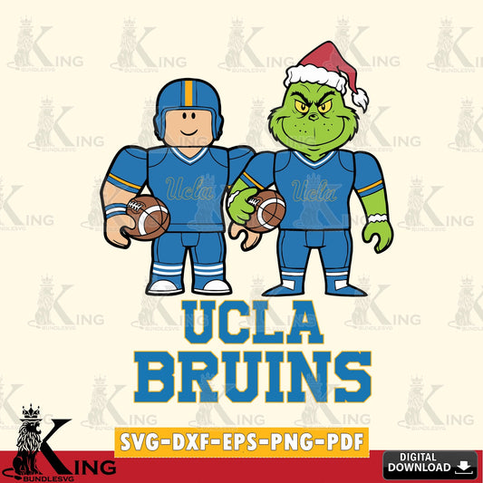 UCLA Bruins Roblox & Grinch Football SVG file , NCAA Cricut,  File cut , Digital Download , PDF File