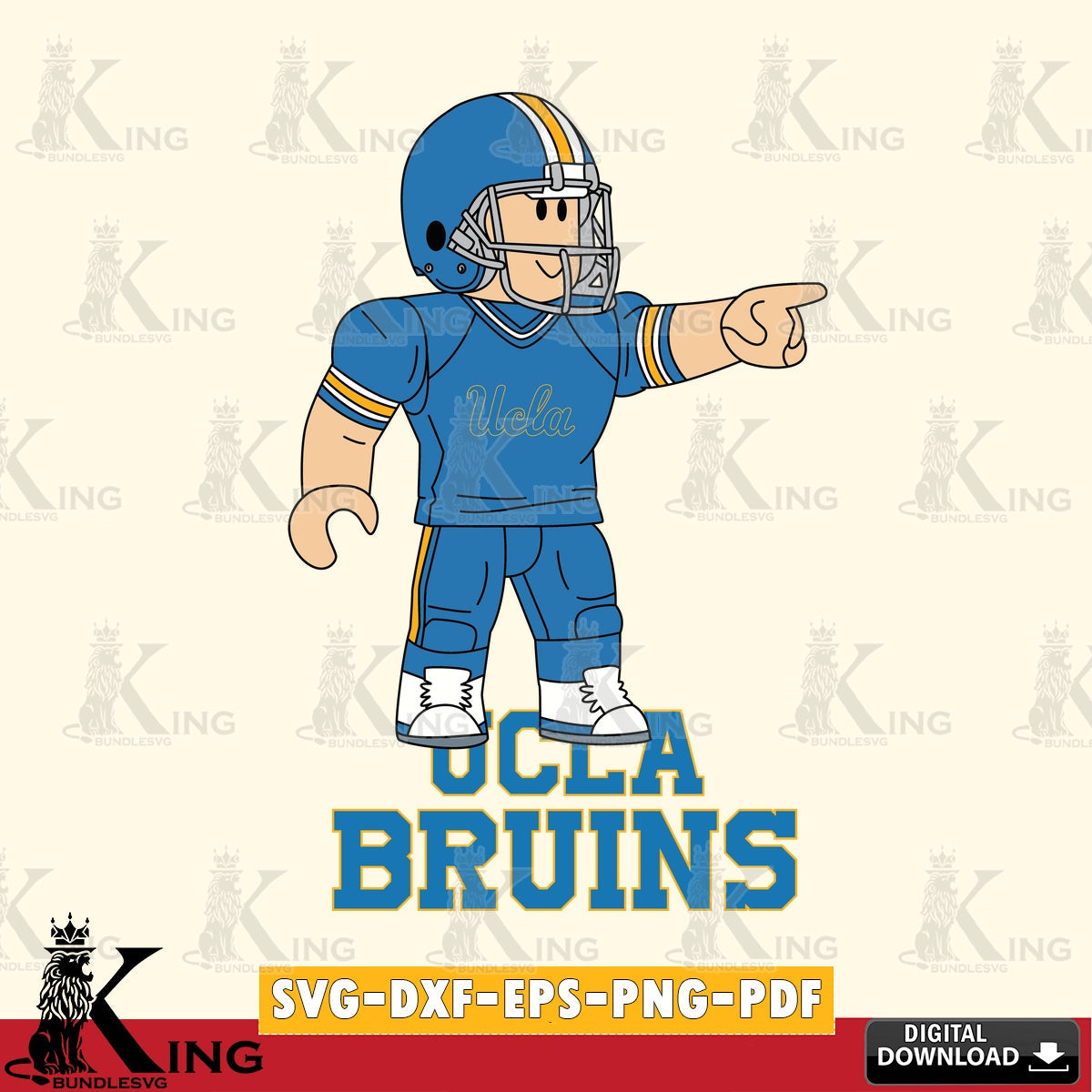 UCLA Bruins Roblox Player Football SVG file , NCAA Cricut,  File cut , Digital Download , PDF File