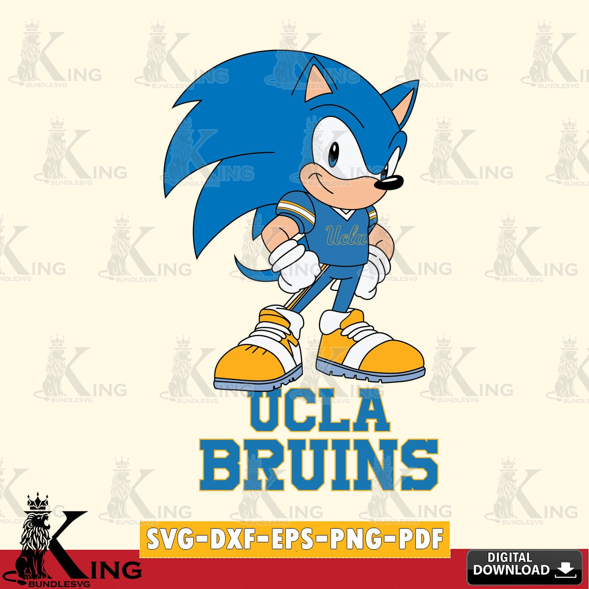 UCLA Bruins Sonic Football Star Mascot SVG file, Vector , Digital Download , PDF File , Instant Download