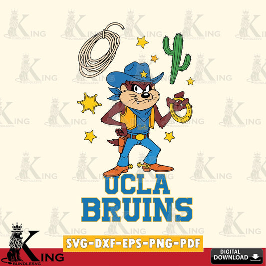 UCLA Bruins Taz Cowboy Western SVG file, Cut file  , Digital Download , Instant Download, Taz svg, NCAA svg