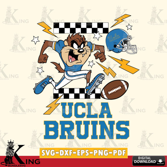 UCLA Bruins Taz Football Lightning SVG file, Cut file  , Digital Download , Instant Download, Taz svg, NCAA svg