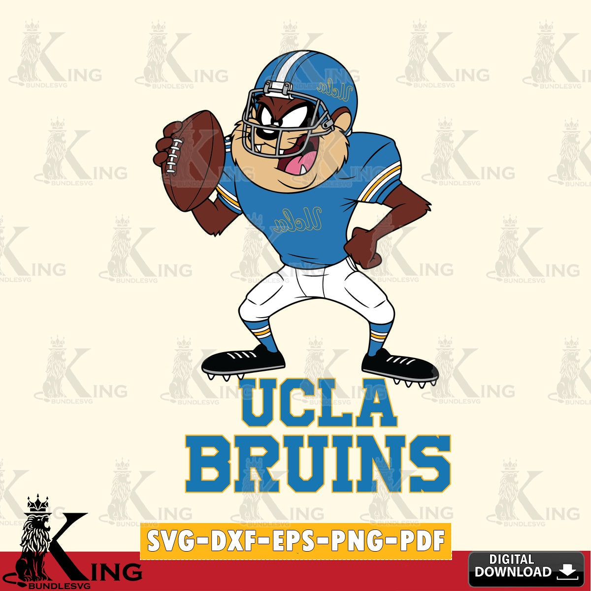 UCLA Bruins Taz Football Player SVG file, Cut file  , Digital Download , Instant Download, Taz svg, NCAA svg