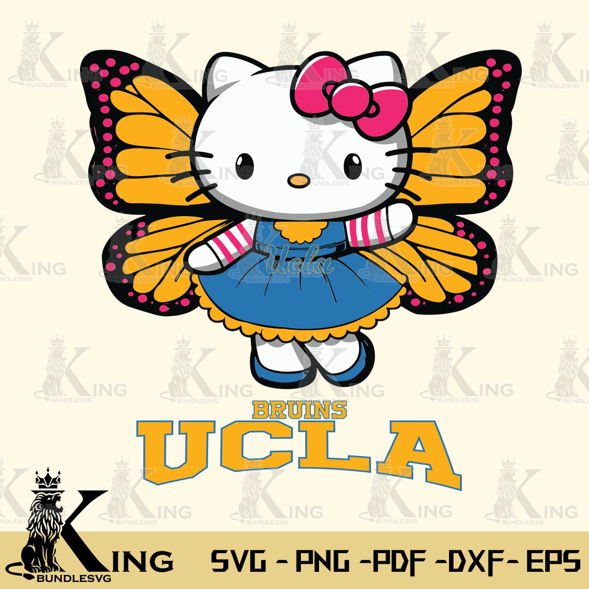 UCLA Bruins Whimsical Kitty Wings Svg Eps Dxf Png File, Digital Download