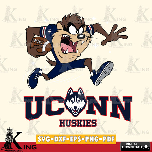 UConn Huskies Angry Taz Football SVG file, Cut file  , Digital Download , Instant Download, Taz svg, NCAA svg