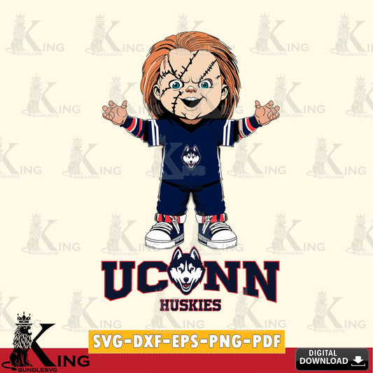 Creative design featuring UConn Huskies Chucky Football, a digital file for silhouette cameo and cricut projects