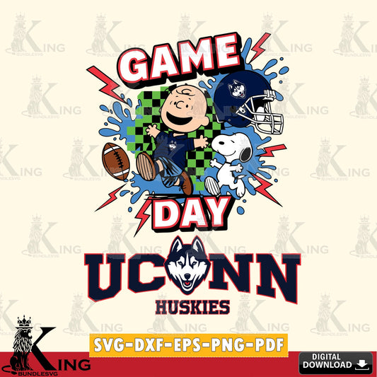 UConn Huskies Game Day Peanuts SVG, Cricut, Cut file  , Digital Download , Instant Download, Peanuts svg, NCAA svg, Football svg, Sport svg