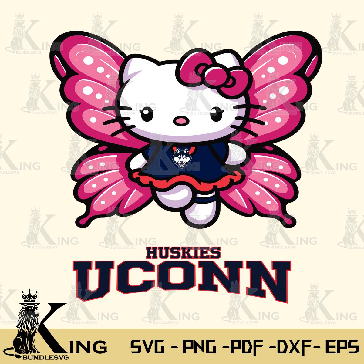 UConn Huskies Hello Kitty Dreamscape Svg Eps Dxf Png File, Digital Download