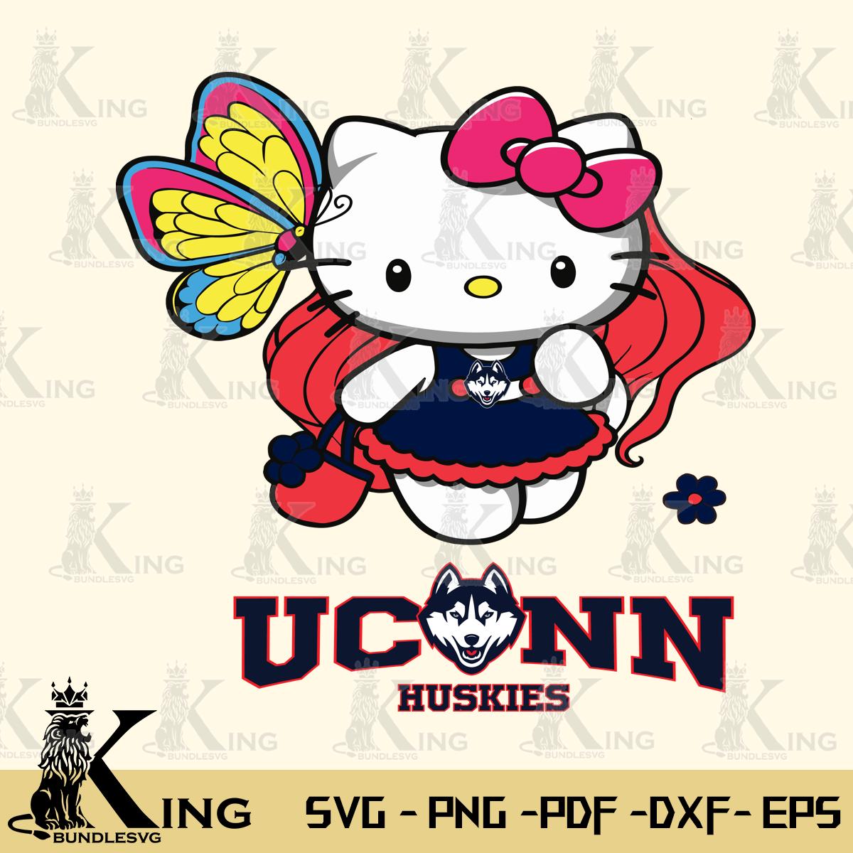 UConn Huskies Kitty Cartoon Svg Eps Dxf Png File, Digital Download