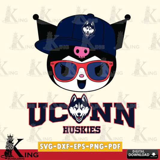 UConn Huskies Kuromi Football Cool SVG file, Cricut, Cut file  , Digital Download , Instant Download, Sanrio svg, Clipart