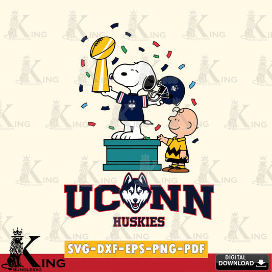 UConn Huskies Peanuts Winner SVG, Cricut, Cut file  , Digital Download , Instant Download, Peanuts svg, NCAA svg, Football svg, Sport svg