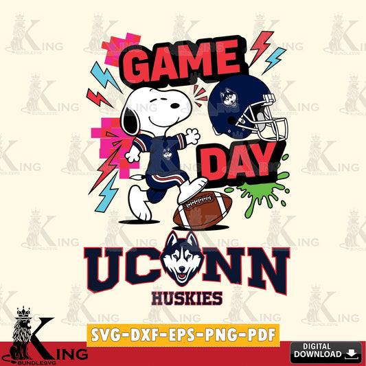 UConn Huskies Snoopy Game day SVG, Cricut, Cut file  , Digital Download , Instant Download, Peanuts svg, NCAA svg, Football svg, Sport svg