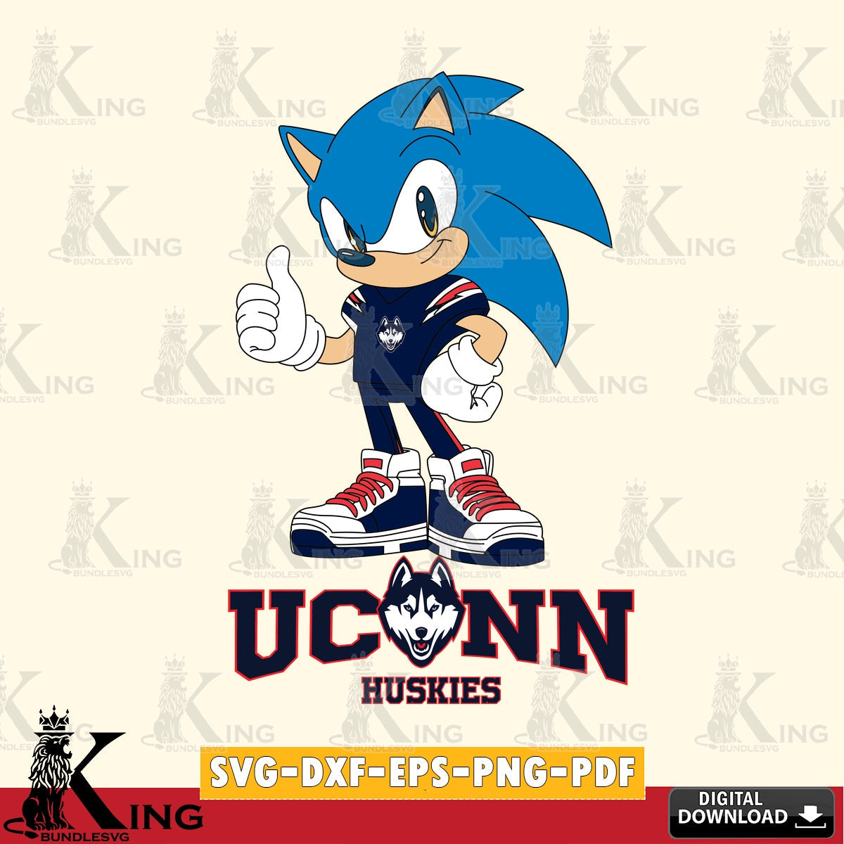Creative design featuring a UConn Huskies Sonic Like Football cut file ideal for vinyl projects and T-shirt printing