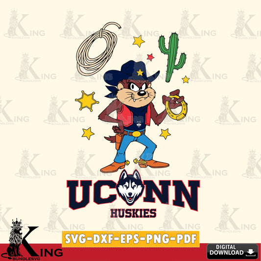 UConn Huskies Taz Cowboy Western SVG file, Cut file  , Digital Download , Instant Download, Taz svg, NCAA svg