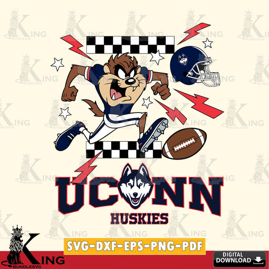 UConn Huskies Taz Football Lightning SVG file, Cut file  , Digital Download , Instant Download, Taz svg, NCAA svg