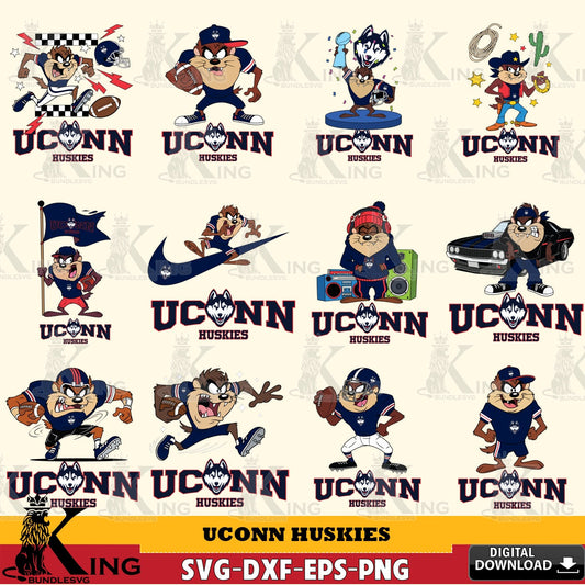 UConn Huskies Taz Football NCAA Bundle SVG file, Cut file  , Digital Download , Instant Download, Taz svg, NCAA svg