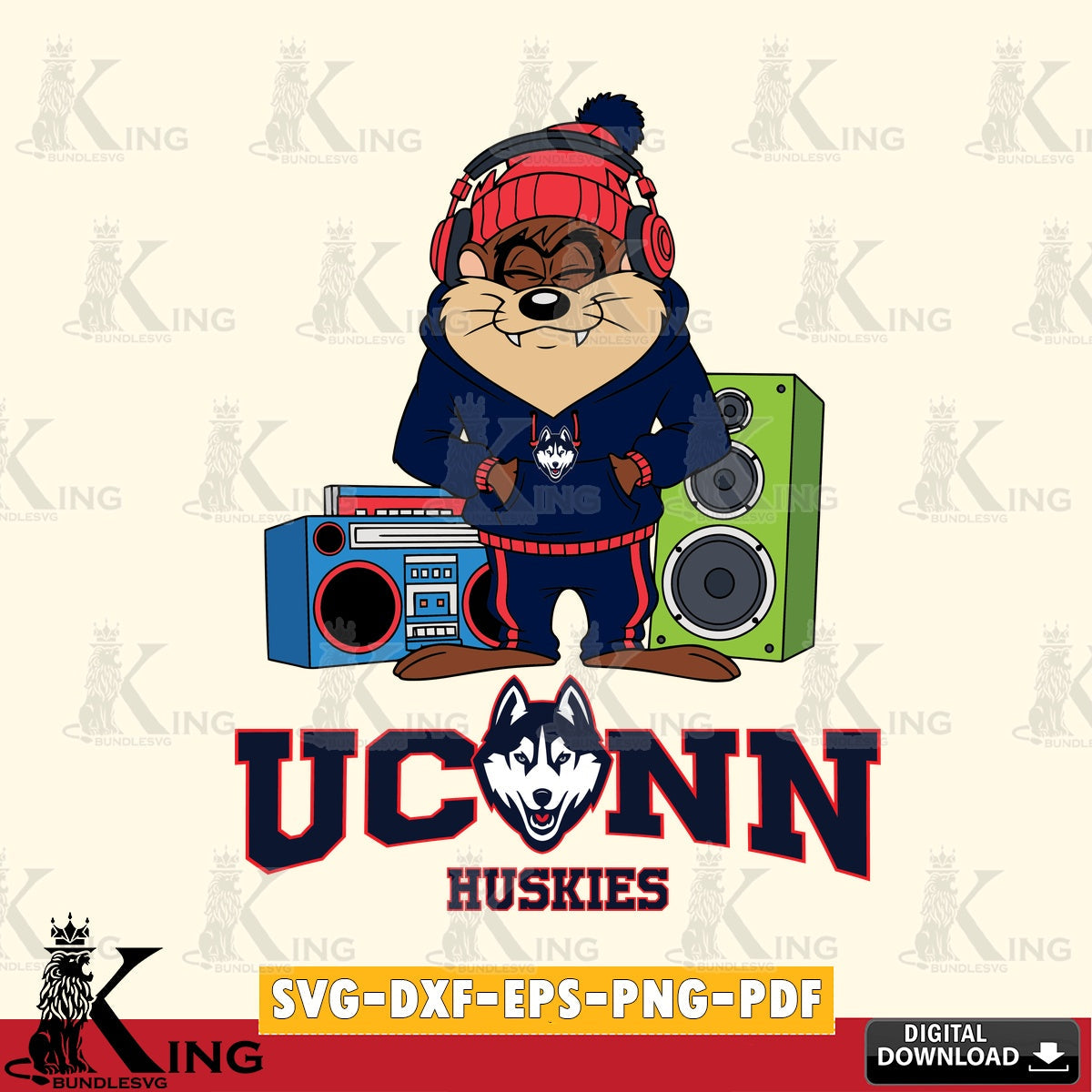 UConn Huskies Taz Hip Hop SVG file, Cut file  , Digital Download , Instant Download, Taz svg, NCAA svg