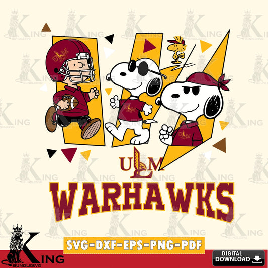 UL Monroe Warhawks Peanuts Joe Cool SVG, Cricut, Cut file  , Digital Download , Instant Download, Peanuts svg, NCAA svg, Football svg, Sport svg