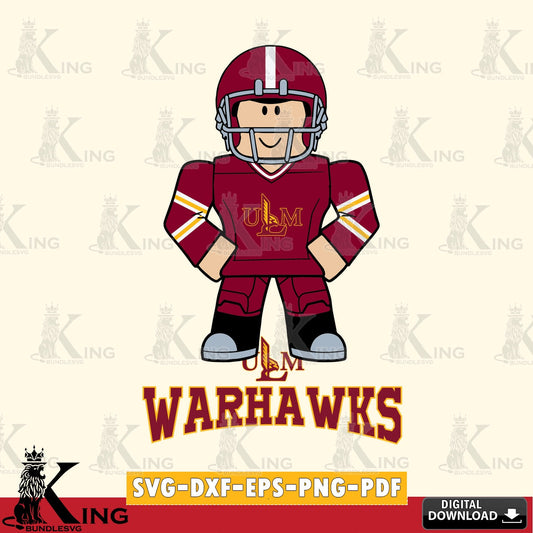 UL Monroe Warhawks Roblox Cool Football SVG file , NCAA Cricut,  File cut , Digital Download , PDF File