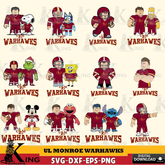 UL Monroe Warhawks Roblox With Friends football NCAA Bundle SVG file , NCAA Cricut,  File cut , Digital Download , PDF File
