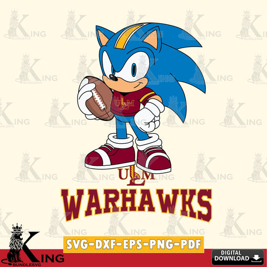 UL Monroe Warhawks Sonic Game Day Ready SVG file, Vector , Digital Download , PDF File , Instant Download