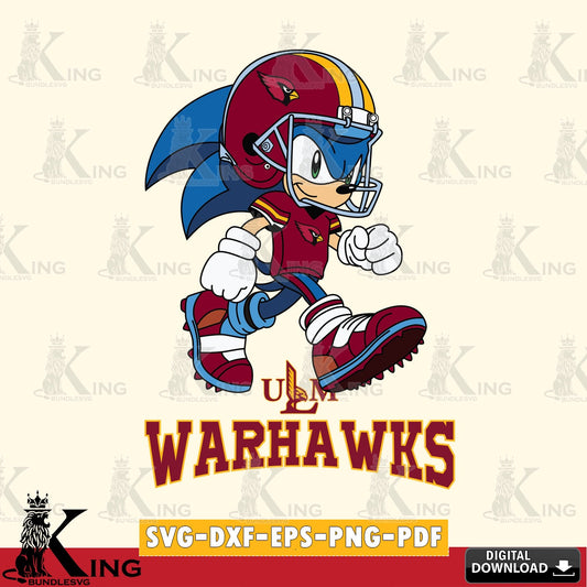 UL Monroe Warhawks Sonic Ready Football SVG file, Vector , Digital Download , PDF File , Instant Download