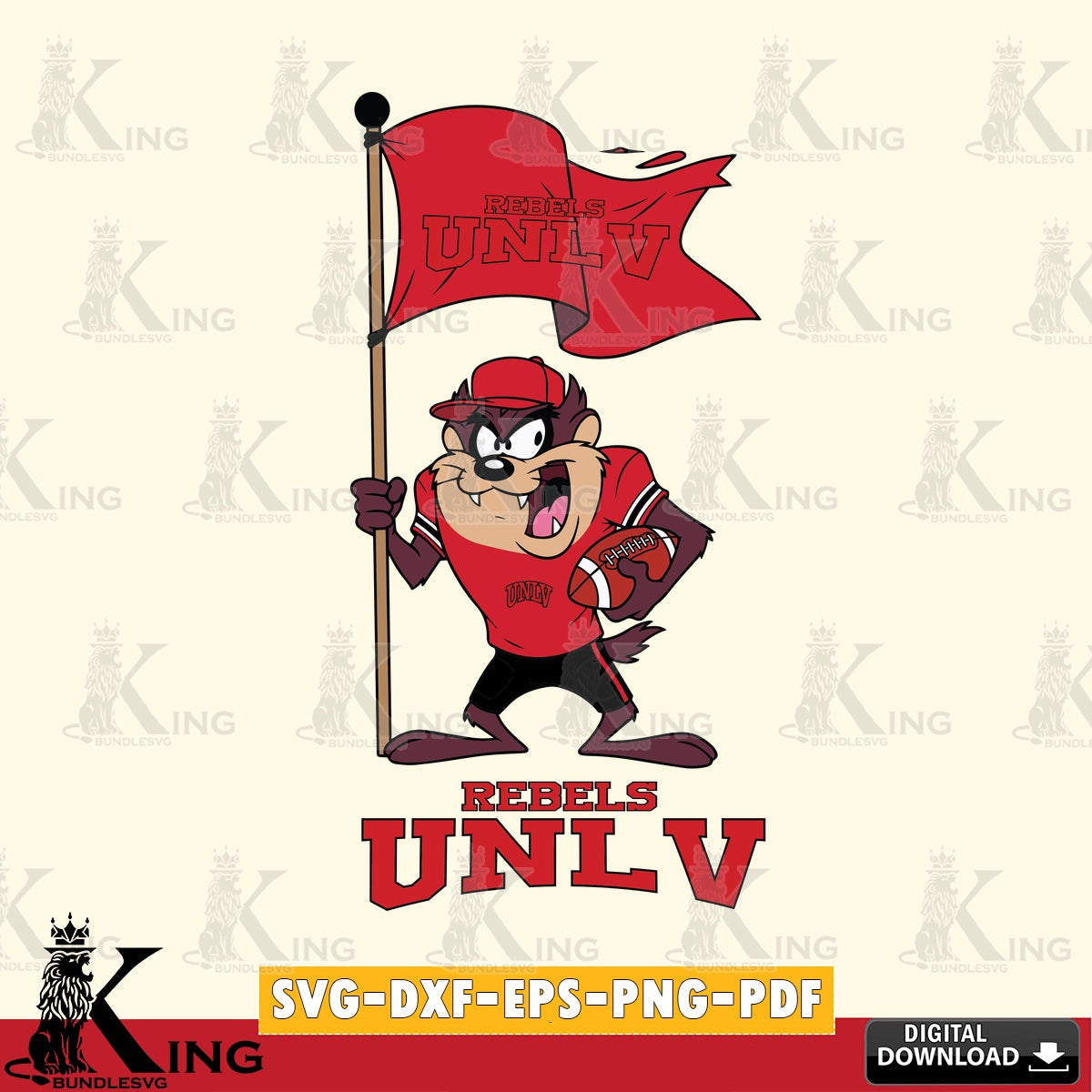 UNLV Rebels Football Taz Flag Art SVG file, Cut file  , Digital Download , Instant Download, Taz svg, NCAA svg