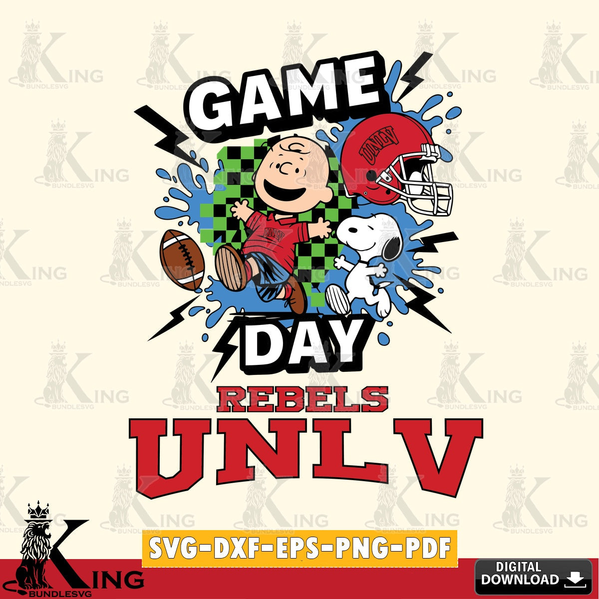 UNLV Rebels Game Day Peanuts SVG, Cricut, Cut file  , Digital Download , Instant Download, Peanuts svg, NCAA svg, Football svg, Sport svg