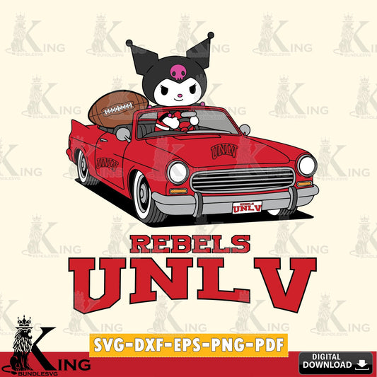 UNLV Rebels Kuromi Car Football Game SVG file, Cricut, Cut file  , Digital Download , Instant Download, Sanrio svg, Clipart