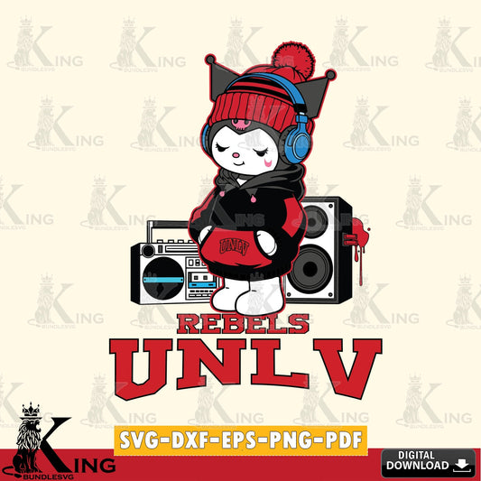 UNLV Rebels Kuromi Football Music SVG file, Cricut, Cut file  , Digital Download , Instant Download, Sanrio svg, Clipart