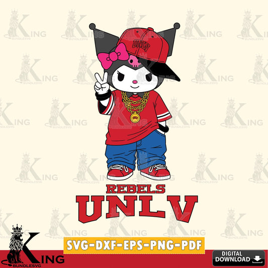 UNLV Rebels Kuromi Streetwear Style SVG file, Cricut, Cut file  , Digital Download , Instant Download, Sanrio svg, Clipart