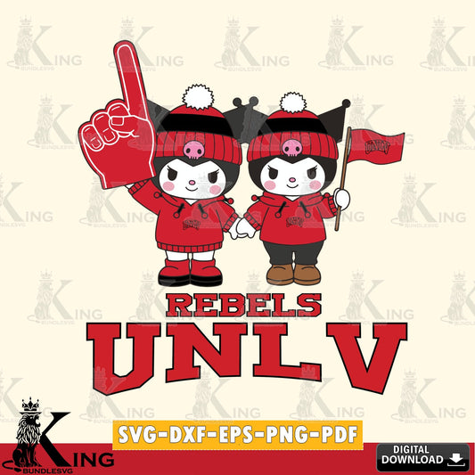 UNLV Rebels Kuromi rugby Fan SVG file, Cricut, Cut file  , Digital Download , Instant Download, Sanrio svg, Clipart
