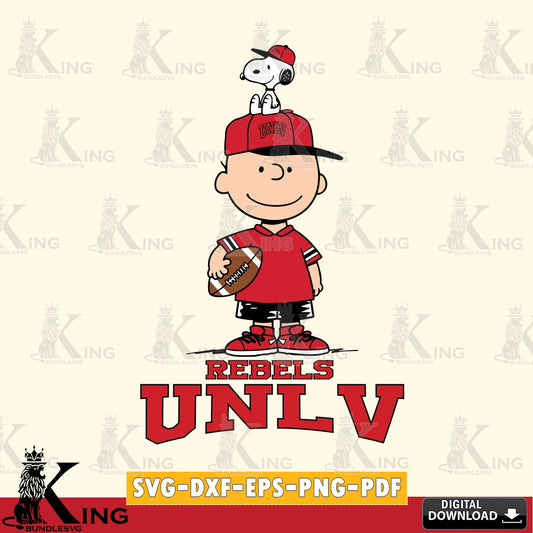UNLV Rebels Peanuts Football Rugby SVG, Cricut, Cut file  , Digital Download , Instant Download, Peanuts svg, NCAA svg, Football svg, Sport svg