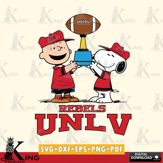 UNLV Rebels Peanuts Football Trophy SVG, Cricut, Cut file  , Digital Download , Instant Download, Peanuts svg, NCAA svg, Football svg, Sport svg