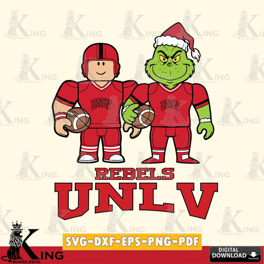UNLV Rebels Roblox & Grinch Football SVG file , NCAA Cricut,  File cut , Digital Download , PDF File